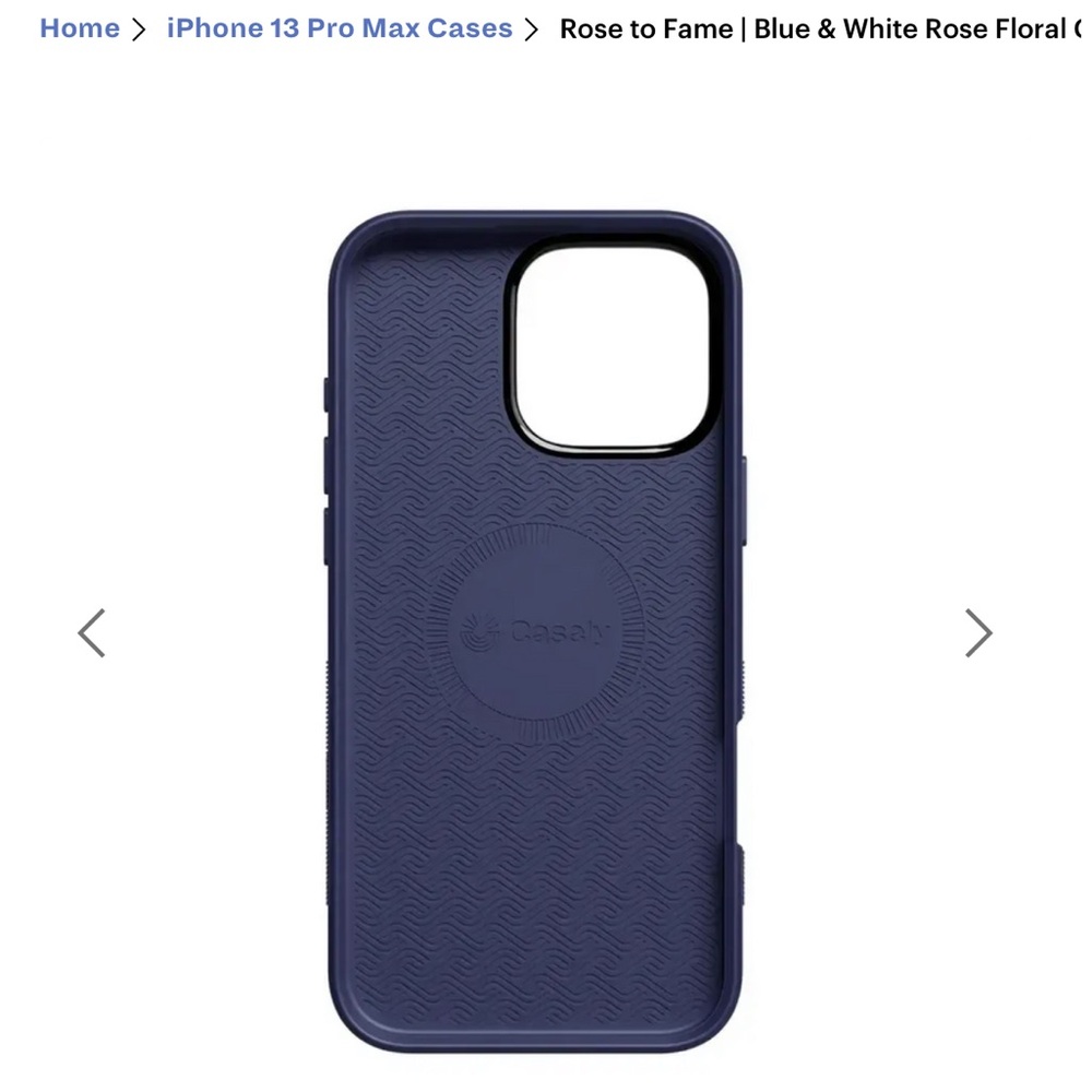 CASELY Blue & White Rose Floral Phone iPhone 13 PRO MAX Case - Picture 3 of 5